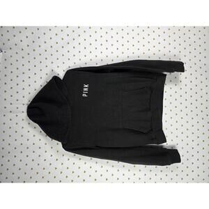 Victorias Secret Pink Glitter Logo pullover sweater SMALL Black